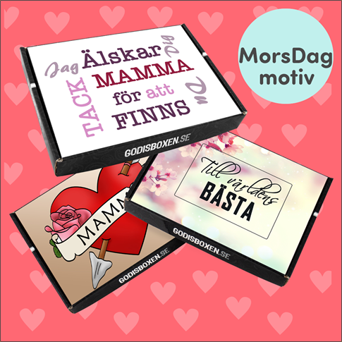 morsdag hälsningar på 3 godisboxar